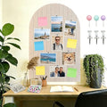 Cork Board Alternative for Walls, 36" x 24" Large Felt Bulletin Board Tiles with Arch Design, Office Cork Board with PushPins Adhesive Tabs, Cute Corkboard Pin Board for Pictures - Beige