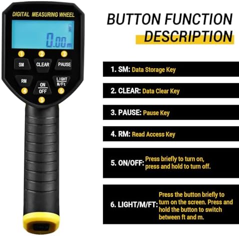 Measuring Wheel: DEKOPRO 6 Inch Digital Measuring Wheels, 4V Measure Wheel in Feet, 99,999Ft/ 99,999M Wheel Measurement Roller with Bag