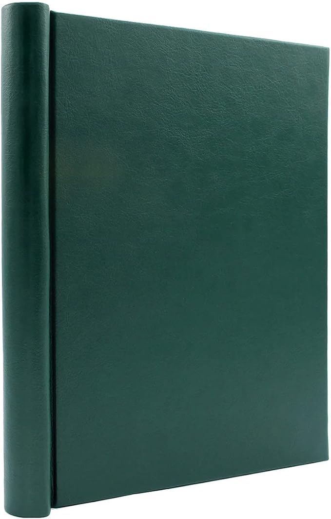 Faux Leather Springback Thesis Binder - Green, 2" Spine, by Bindertek | 250 Sheet Capacity, High-Tension Spring Clamp Style, Perfect for Thesis Work, Legal Documents, Menus, Portfolios, Photography