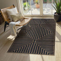 Lahome Black 3x5 Washable Rug, Neutral Easy Jute Entryway Front Porch Rug