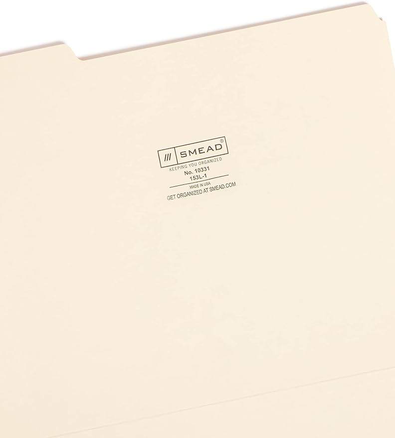 Smead File Folder, 1/3-Cut Tab, Left Position, Letter Size, Manila, 100 per Box (10331) (Pack of 2)