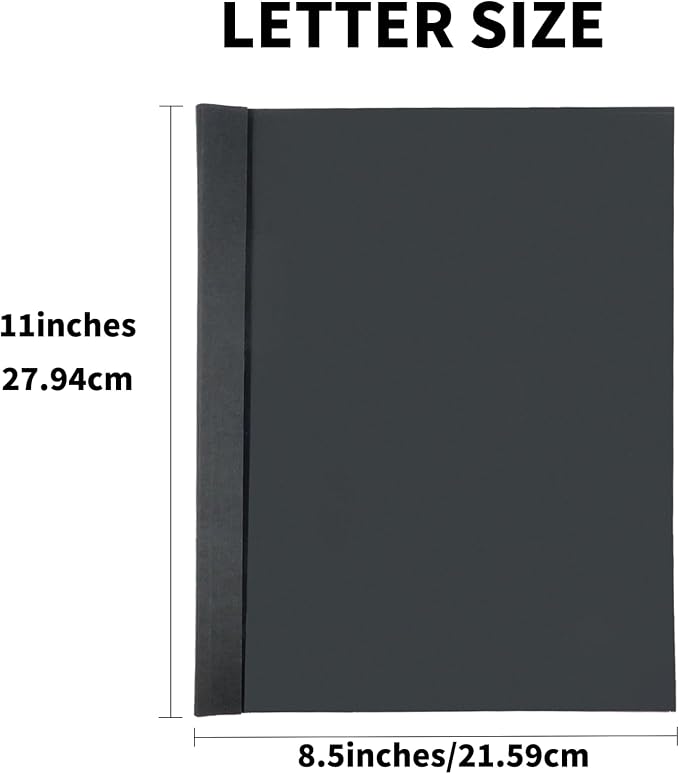 RAYSON TBC8-25 Thermal Binding Covers, 5/16 Inch, Black Letter Size Holds 80 Sheets, 25 Pack