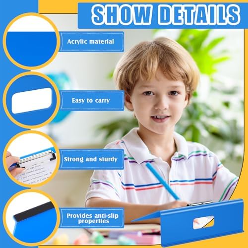 Pasimy 2 Pcs Slant Board Writing 13 x 13 Inch Heavy Duty Slanted Clipboard Sloped Acrylic Large Writing Board to Improve Handwriting Posture Reading Grasp for Back to School Office Supplies(Blue)
