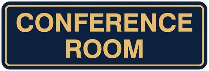 Standard Conference Room Sign - Blue/Gold - Small 5 Pack
