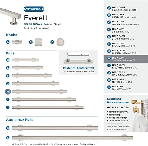 Amerock 7-9/16" Everett Polished Nickel Drawer Pull