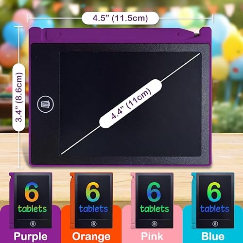 Playtapus Mini LCD Writing Tablet for Kids, 24 Pack – 4.5" Reusable Doodle Boards, Non-Candy Party Favors, Goodie Bag Fillers, Classroom Prizes, Screen-Free Travel Toys for Boys & Girls Ages 3-8