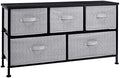 Amazon Basics Extra Wide Fabric 5-Drawer Storage Organizer Unit for Bedroom Closet, Black