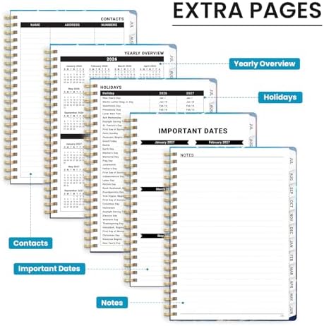 Large Planner 2026-2027, A4 (8.5" x 11") Hardcover Weekly & Monthly Planner July 2026 - June 2027 with Monthly Tabs, Academic Planner for School, Work and Office, Crescent Mermaid