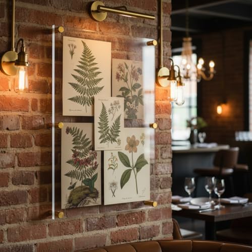 Azar Displays 105540-GLD Acrylic Floating Double Panel Wall Frame,30" x 40" Graphic Size, Overall Frame Size: 34" x 44", Gold