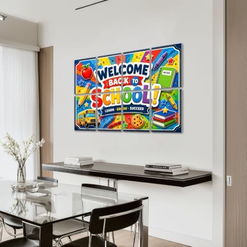 8 Pack Art Acoustic Panels Sound Absorbing Colorful Back to School Chalkboard School Supplies Bus Decorative Soundproof Wall Panels Self Adhesive for Home Recording Studios 48"x32"