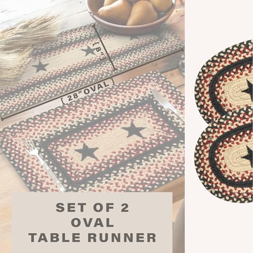 Homespice Gloucester Jute Braided Table Runner, Oval 8x28 Set of 2