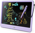 KOKODI LCD Writing Tablet, 12 Inch Colorful Toddler Doodle Board Drawing Tablet, Erasable Reusable Electronic Drawing Pads, Educational and Learning Toy for 3-6 Years Old Boy and Girls(Purple)