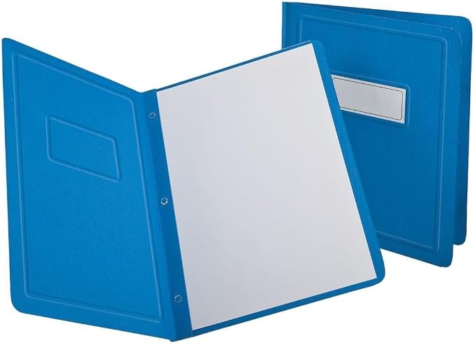 Oxford Title Panel and Border Front Report Covers, Light Blue, Letter Size, 25 per Box, (52501EE) (Pack of 5)