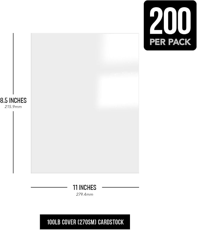 8.5 x 11" Double Sided Gloss Digital C2S Cardstock, 100lb Cover, 200 Sheets | Perfect for Color Laser Printing, Flyers, Brochures and Photos - Acid Free, Glossy Coated on Both Sides