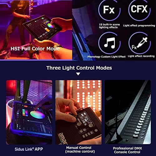 Aputure Amaran F22c 200W RGBWW Flex LED Photo Light with Honeycomb Grid, CCT 2500K to 7500K V Mount RGB Video Light Suooprt DMX Sidus Link App Control 15 Built-in Lighting FX