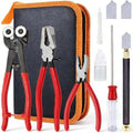 Glass Cutting Tool Kit with Tile Nipper, Glass Cutter,Running Pliers, Breaker Pliers, Replacement Blades, Storage Case for Stained Glass, Tiles, Mosaic, Mirrors