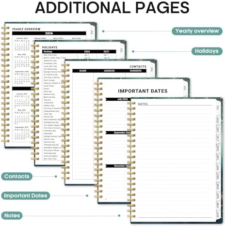 Planner 2026-2027, Jul 2026-Jun 2027 Academic Monthly & Weekly Planner | 6.3" x 8.5" Hardcover Pretty Calendar Planner for Women, Spiral Organizer for School Office Home Supplies, Whale Dreams