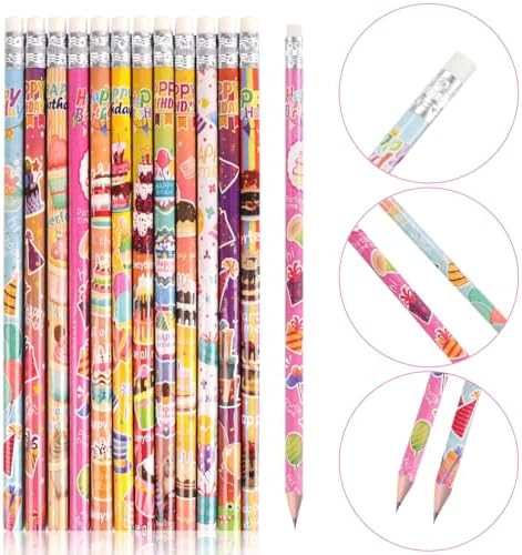 Birthday Pencils 48 Pack #2 HB with Eraser Kids Party Favors Supplies