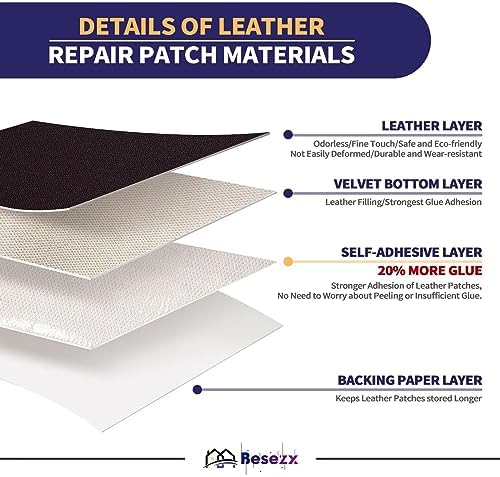 Leather Repair Patch Tape Kit, Self Adhesive Leather Repair for Furniture, Couch, Sofa, Car Seats,Office Chair,Vinyl Repair Kit.120inx16in