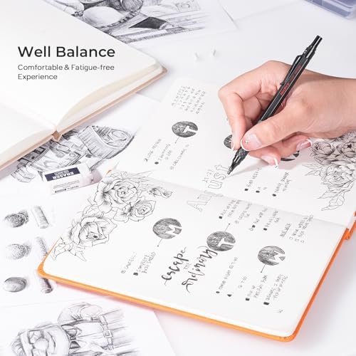 Nicpro 0.5 mm Mechanical Pencils Set with Case, Full Metal Pencil, 3 Pack