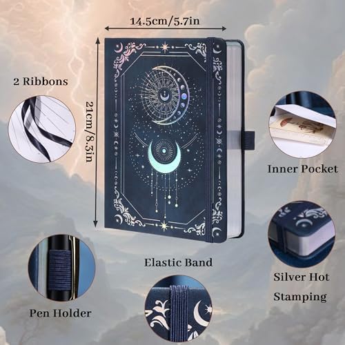 TIEFOSSI Line Journal Notebook for Women Men, 316 Pages,8.3x5.8 IN
