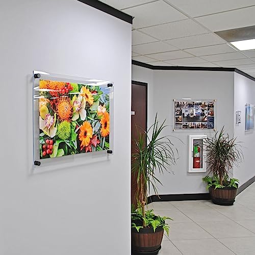 Azar Displays 105530-GLD Acrylic Floating Double Panel Wall Frame,22" x 28" Graphic Size, Overall Frame Size: 26" x 32", Gold