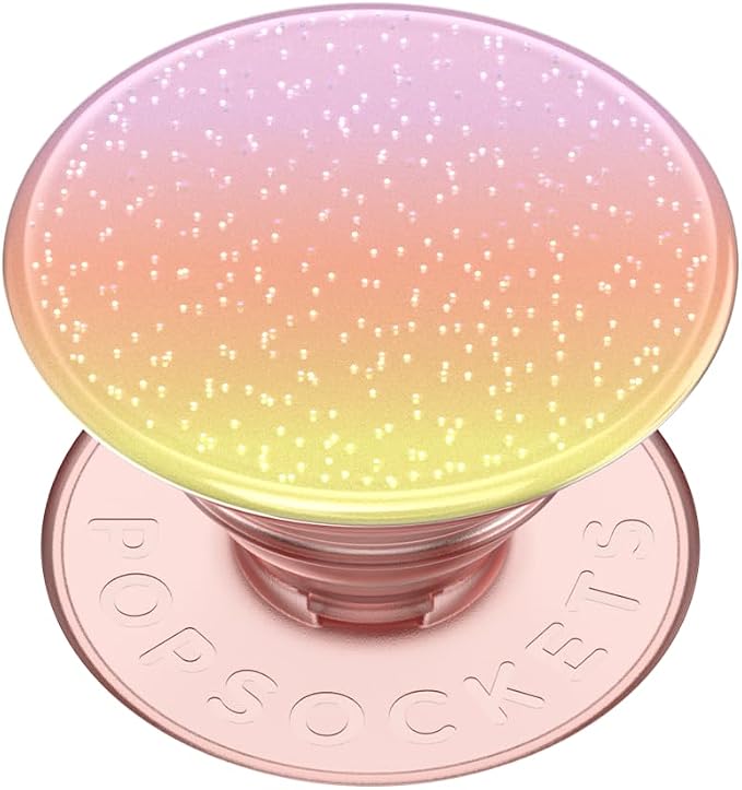 PopSockets Adhesive Phone Grip, Holder- Aura Sunrise | Secure Comfortable Hold, Anti-Drop, Kickstand, Purple, Aura, Rainbow, Colorful