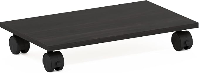 Furinno Econ Home Office Under Desk CPU/Printer Holder with Wheels, Espresso
