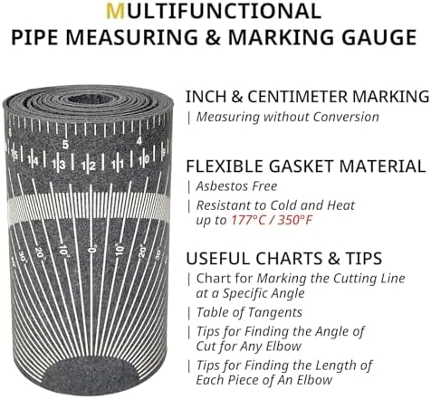 2Pcs Pipe Wrap Around, Pipe Measuring Tool, Flex Angle Measuring and Marking Gauge in a Gift Box
