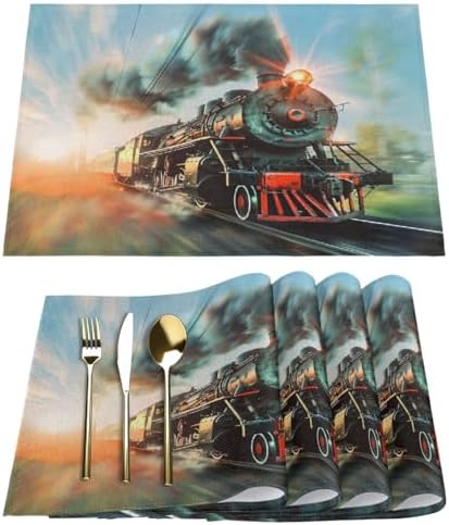 Placemats Set of 4 Washable Linen Place Mats Cloth Table Mats 12x18 Inch