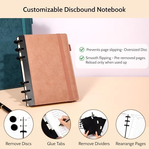 Yoment Refillable Journal Notebooks for Work, Journal for Women Men,Pink