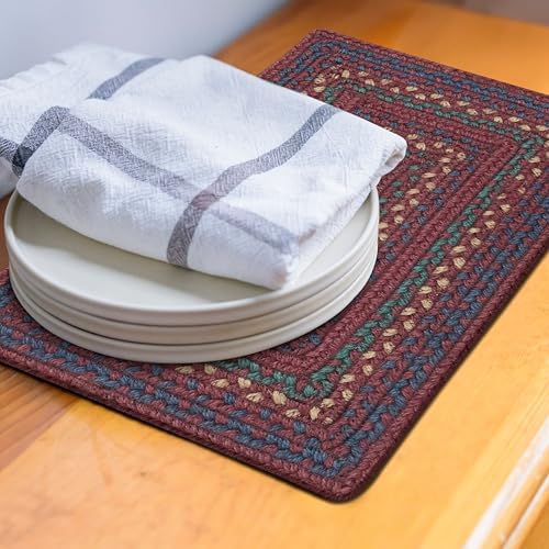 Homespice Jamestown Jute Braided Table Mats, Rect 10x15 Set of 4