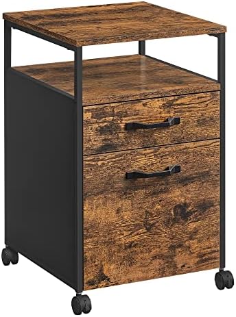VASAGLE 2 Drawer File Cabinet, Rolling Printer Stand