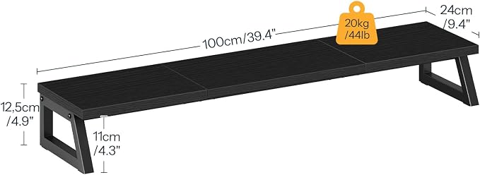 HOOBRO Dual Monitor Stand Riser, 39 Inch Large Computer Monitor Stand for 2 Monitors, Computer Monitor Riser, Desk Shelf Organizer for Office Desk, Accessories, Black BB121CJ01