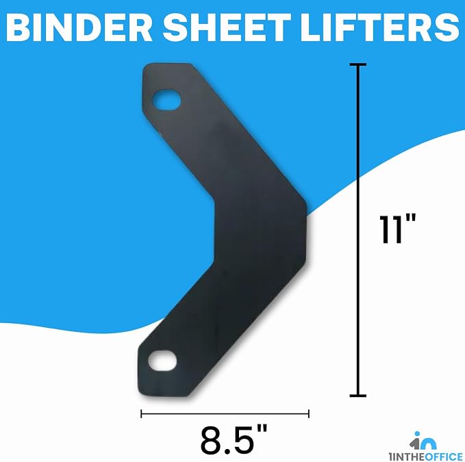 1InTheOffice Binder Sheet Lifters, Triangular Shape Sheet Lifter for 3-Ring Binder,11" x 8-1/2", Black, 40 Pack