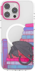 PopSockets iPhone 16 Pro Max Phone Case w/MagSafe Grip- Curled Up & Cozy | Magnetic, Wireless Charging, Camera & Drop Protection, Bookish, Dragon