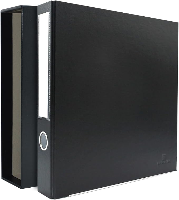3-Ring Premium Binder & Slip Case - Black, by Bindertek | 2" Spine Width, 325 Sheet Capacity, 1.25" D-Rings, Linen-Textured Covers, Steel Reinforced Edges