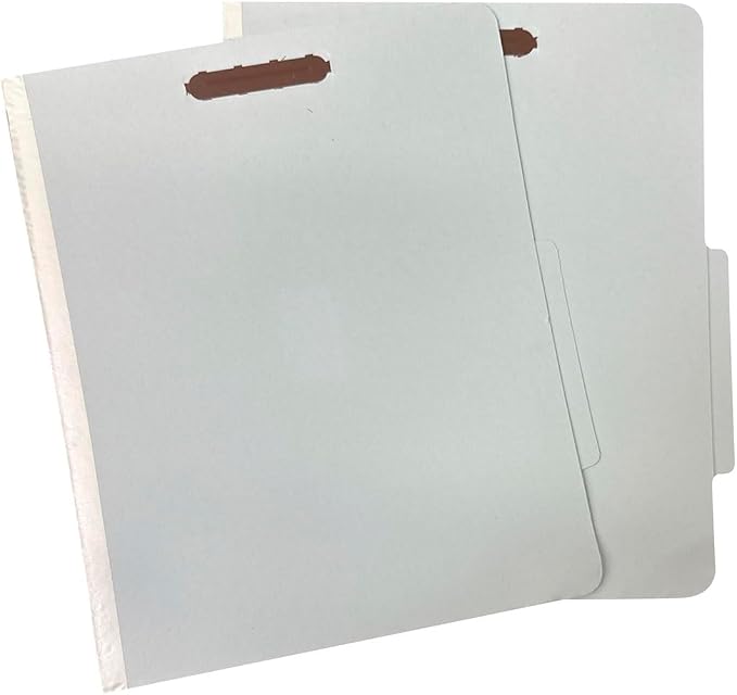 Amazon Basics Sturdy Pressboard Classification File Folders with Fasteners, Dividers, 2" Expansion for Documents Organization, 11.97 x 10.55 inch, Green, 10-Pack