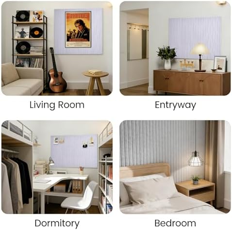 Slat Felt Wall Tiles (12 Pack) - 11.8"x11.8" Self-Adhesive Bulletin Board for Wall, Acoustic Panels for Sound Dampening, Modern Black Pin Board, Home Office Decor (30x30cm)