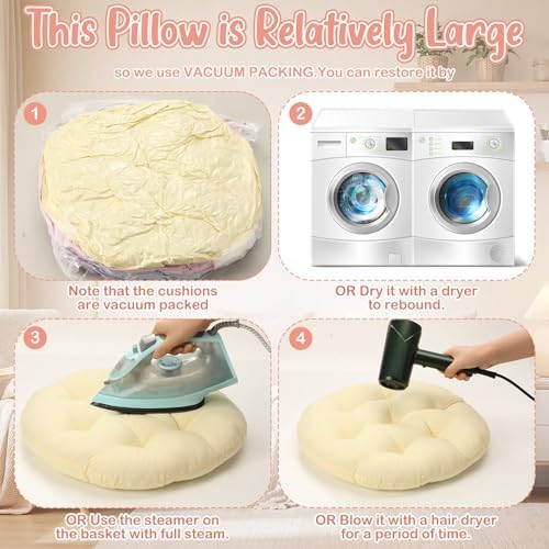 Fumete 12 Pcs Round Floor Pillows Cushions Seating 16 x 16 Inches Floor Round Cushions for Kids Toddlers Flexible Reading Chair Pillows for Classroom Home School Playing Supplies(Candy Color)