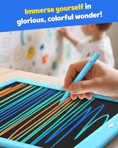 TEKFUN LCD Doodle Board 8.5in Drawing Pad for Kids, Writing Tablet Magic Drawing Board, Mess Free Coloring Scibble Board Car Trip Kids Toys, Easter Gifts for 3 4 5 6 7 Year Old Boys Girls (Blue)