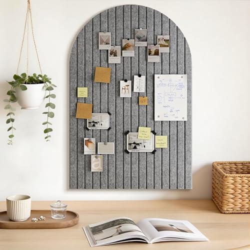 JBER Arched Cork Board Alternative 36" x 24", 6 Pack, Light Gray