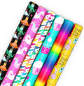 Hallmark Kids Wrapping Paper, 6 Rolls (Dinosaurs, Unicorns, Rainbows)