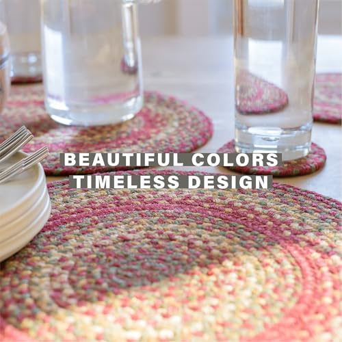 Homespice Cider Barn Braided Placemats for Rustic Decor, Round 15" Set of 2