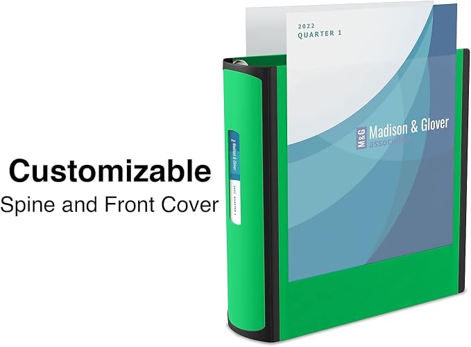 Staples Better Binder, 3 Inch D-Ring, Green, 600 Sheets, 2-Pack | Reinforced spine for durable organization in office, school, or presentations.