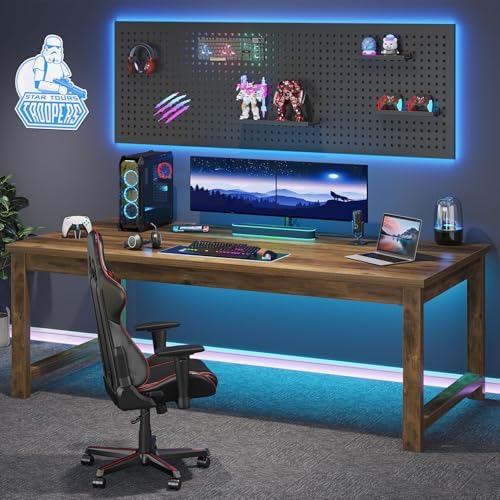 Tribesigns Modern Computer Desk, 63 x 31.5 inch Large Office Desk Computer Table Study Writing Table Workstation for Home Office, Brown Wood
