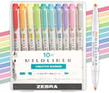 Zebra Pen MILDLINER Highlighter, Fluorescent and Cool, Dual Tip, 10-Pack