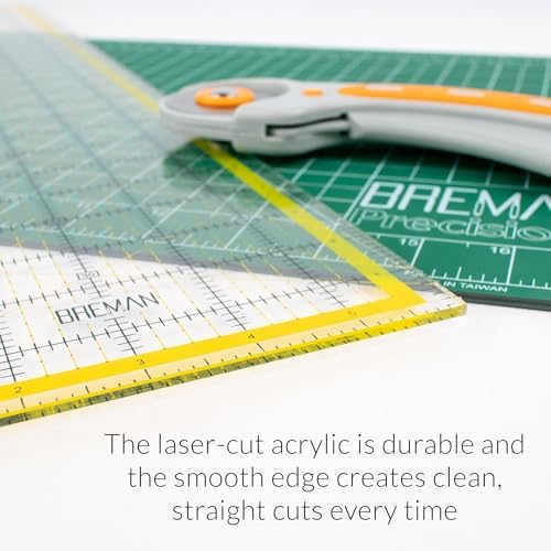 Breman Precision Quilting Rulers 6x18, Clear Rotary Sewing Ruler for Fabric
