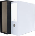 3-Ring Premium Binder & Slip Case - White, by Bindertek | 4" Spine Width, 675 Sheet Capacity, 3" D-Rings, Linen-Textured Covers, Steel Reinforced Edges