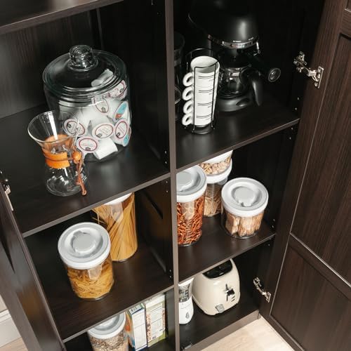 Sauder Storage Cabinet/ Pantry cabinets, 29.61 " x D: 16.02 " x H: 71.50", Cinnamon Cherry finish